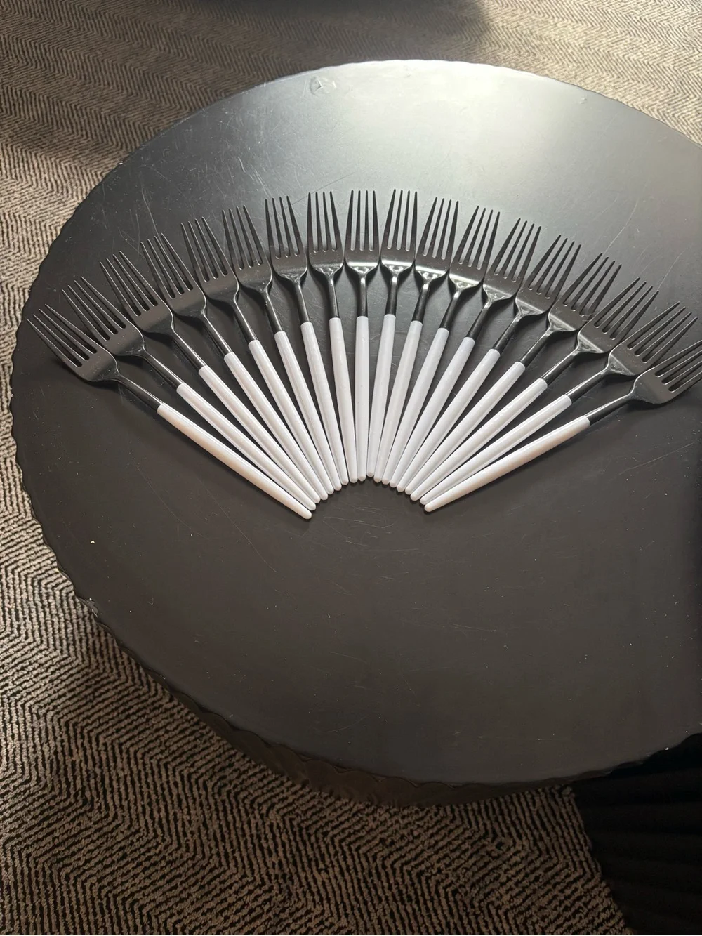 Black/White heavy duty Disposable Cutlery Set